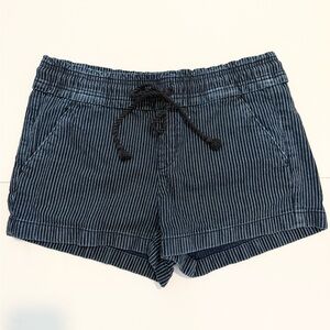 LOFT Navy Pinstripe Drawstring Women's Shorts - Size Small